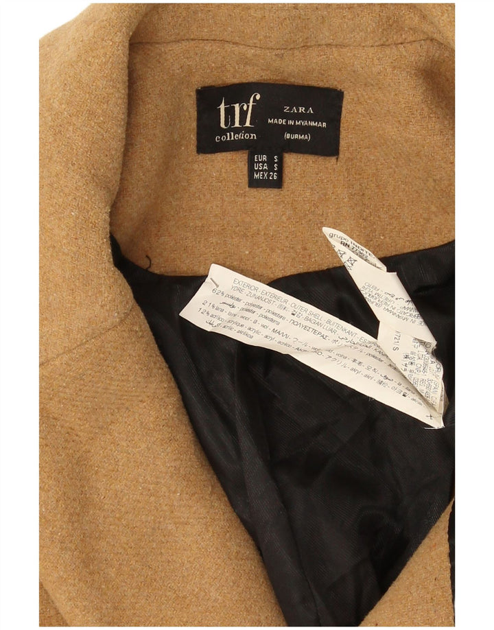 Damski płaszcz oversize z podwójnymi piersiami Zara UK 10 Small Beżowy poliester