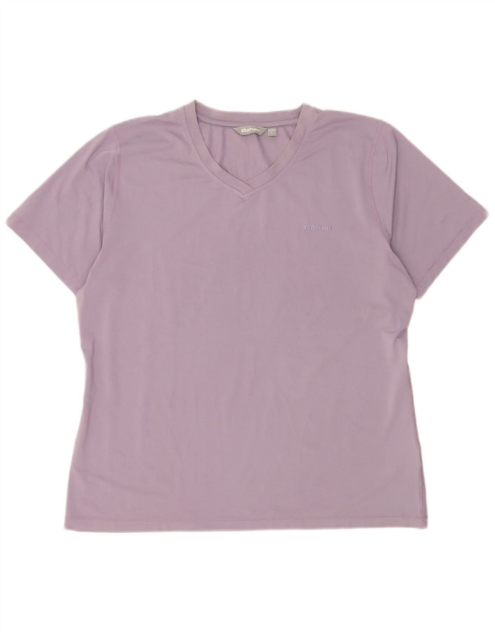 T-shirt damski Rohan Top UK 16, duży, fioletowy poliester