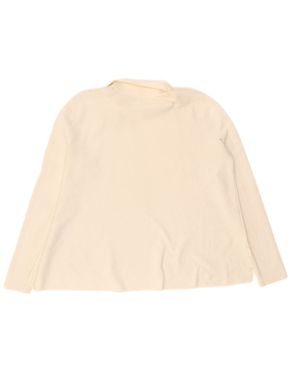 Cos Damska bluzka o luźnym kroju z okrągłym dekoltem, UK 14, średnia, złamanej bieli, bawełniana