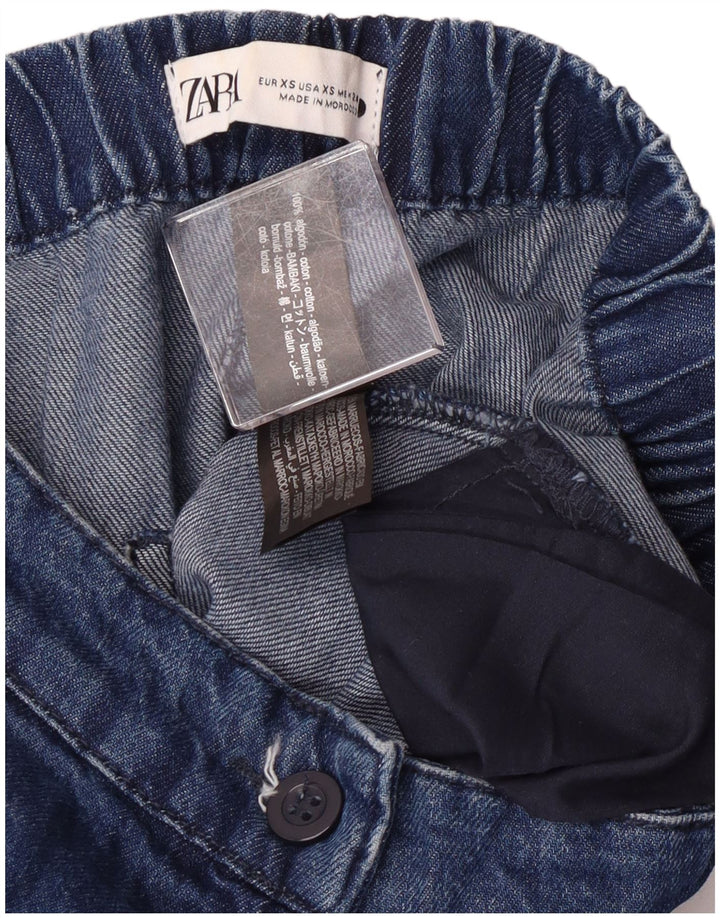Damskie jeansy z szeroką nogawką Zara XS W24 L25 Niebieskie bawełniane