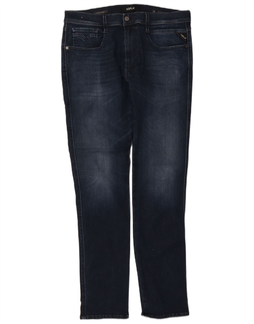 Jeansy damskie REPLAY Flex Slim W36 L34 Granatowa bawełna