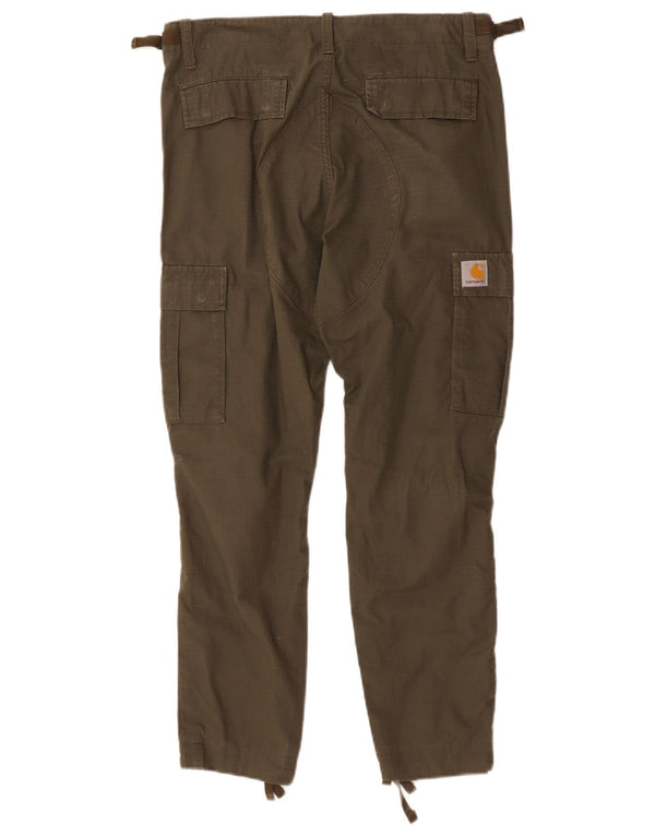 Damskie spodnie cargo Carhartt W29 L26, bawełna khaki