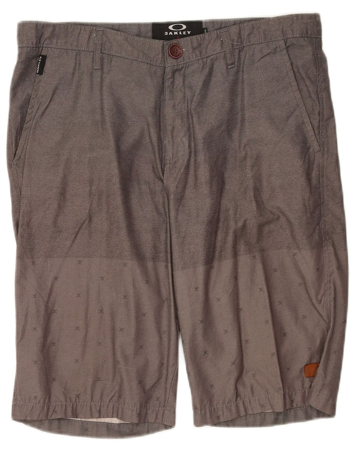 Męskie spodenki chino o regularnym kroju Oakley W34, duże, szare, bawełniane w cętki