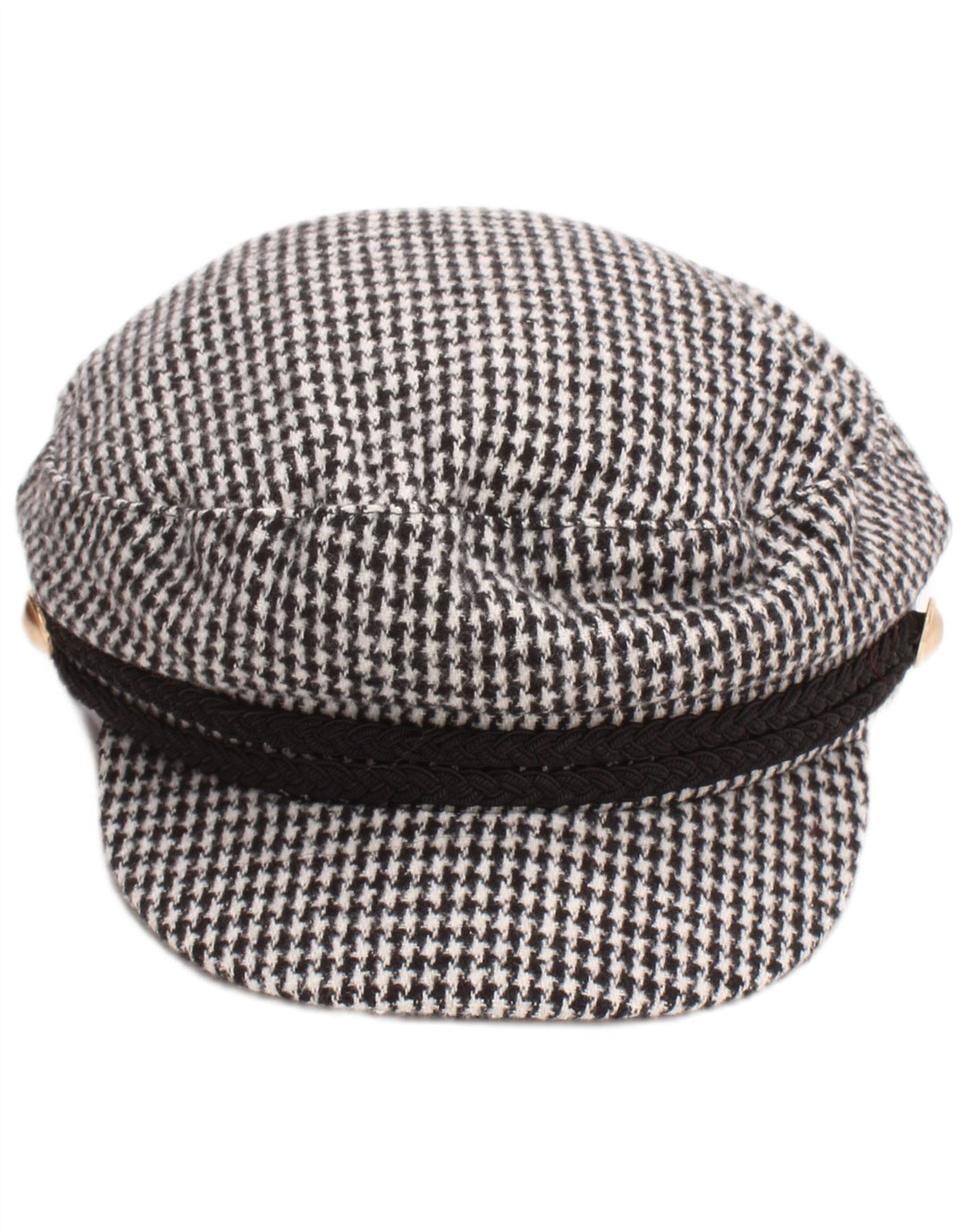 Czapka damska Zara Newsboy, mała, czarna pepitka