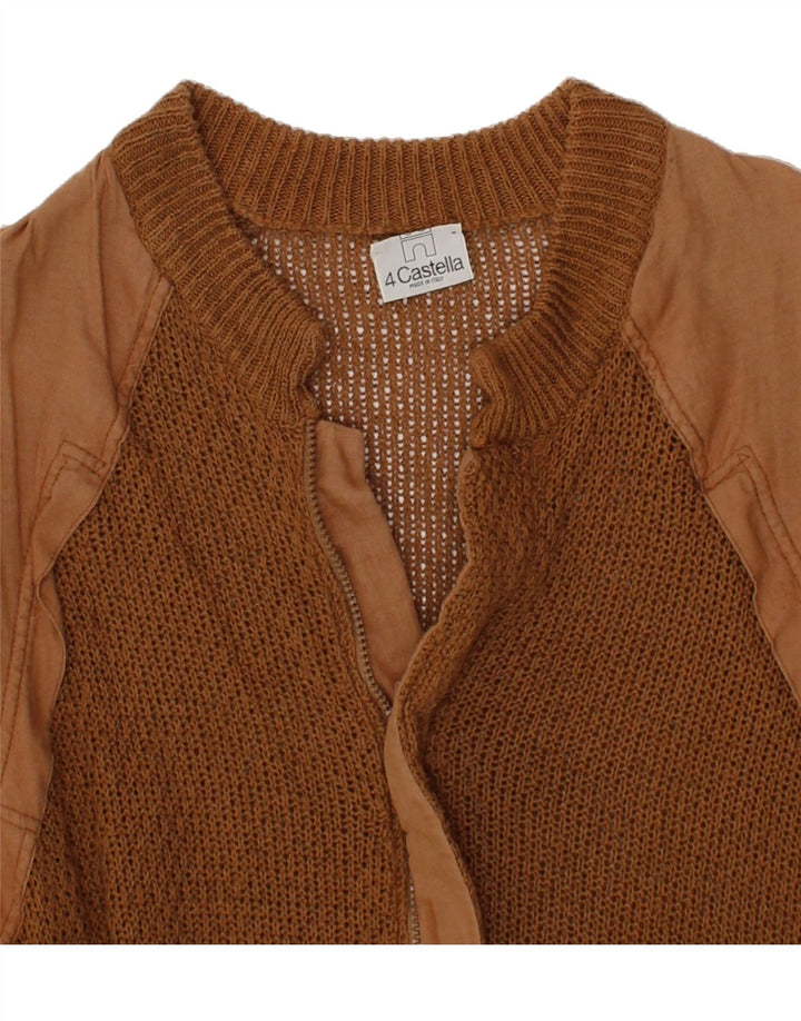 4 CASTELLA Mens Cardigan Sweater Medium Brown Colourblock Vintage 4 Castella and Second-Hand 4 Castella from Messina Hembry 