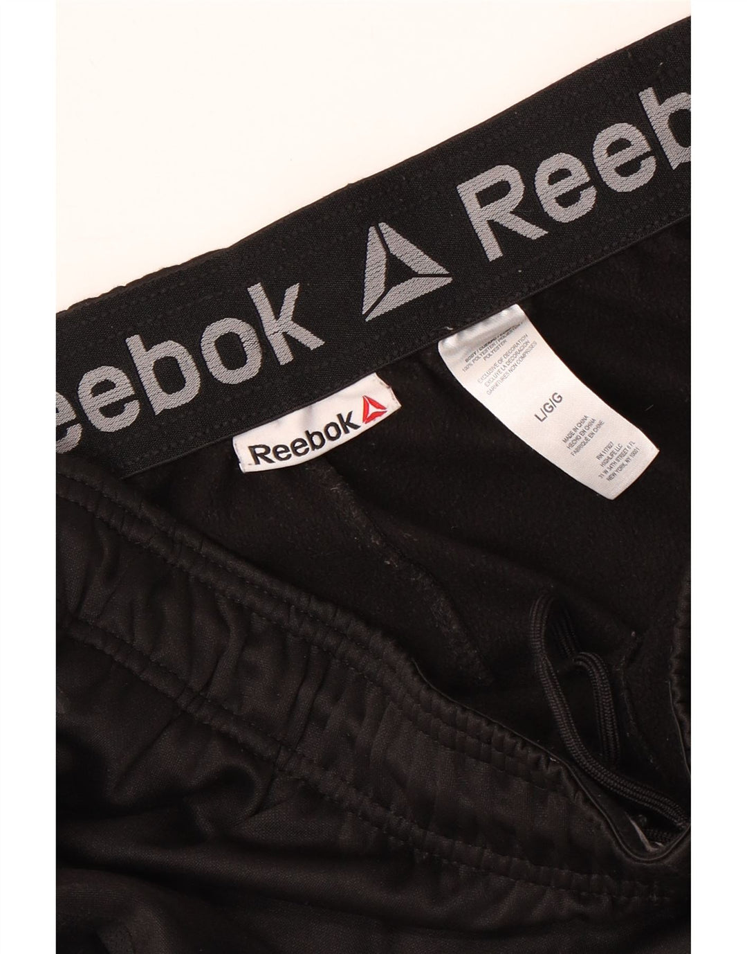 Męskie spodnie dresowe REEBOK, duże, czarne, poliestrowe