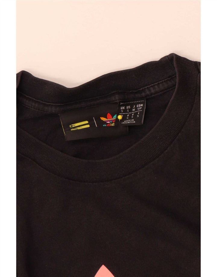 Damska koszulka Adidas Pharrell Williams z grafiką, mała, czarna, bawełniana