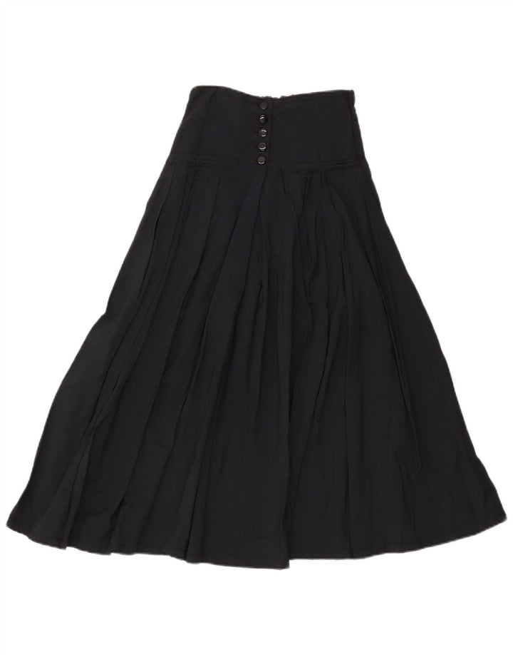 Vintage damska plisowana spódnica maxi W30 średni granat