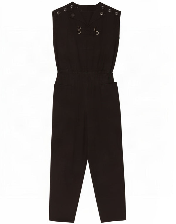 Kombinezon damski vintage UK 10 Small Black Cotton
