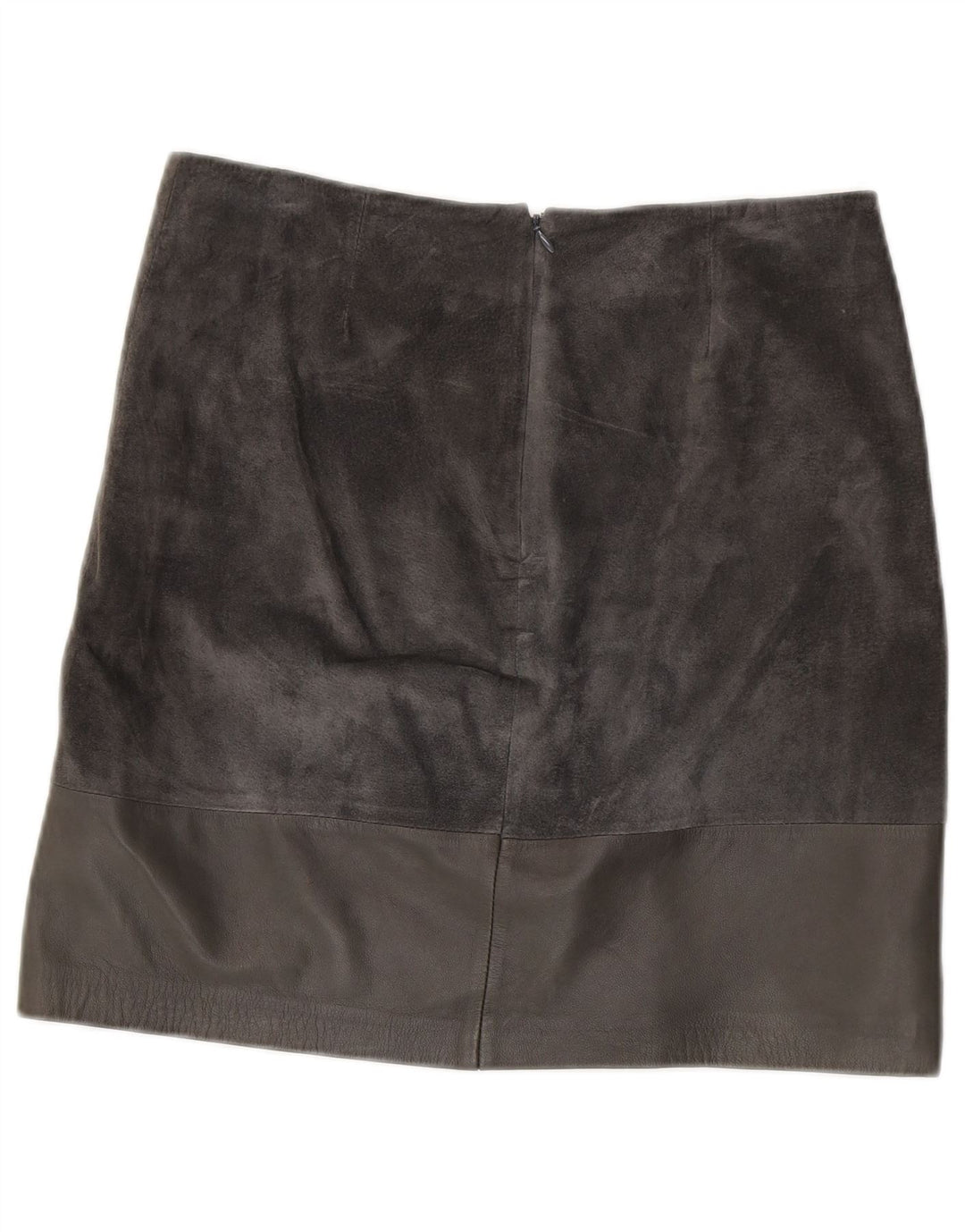 HALLHUBER Damska spódnica zamszowa EU 38 Medium W32 Szara skóra