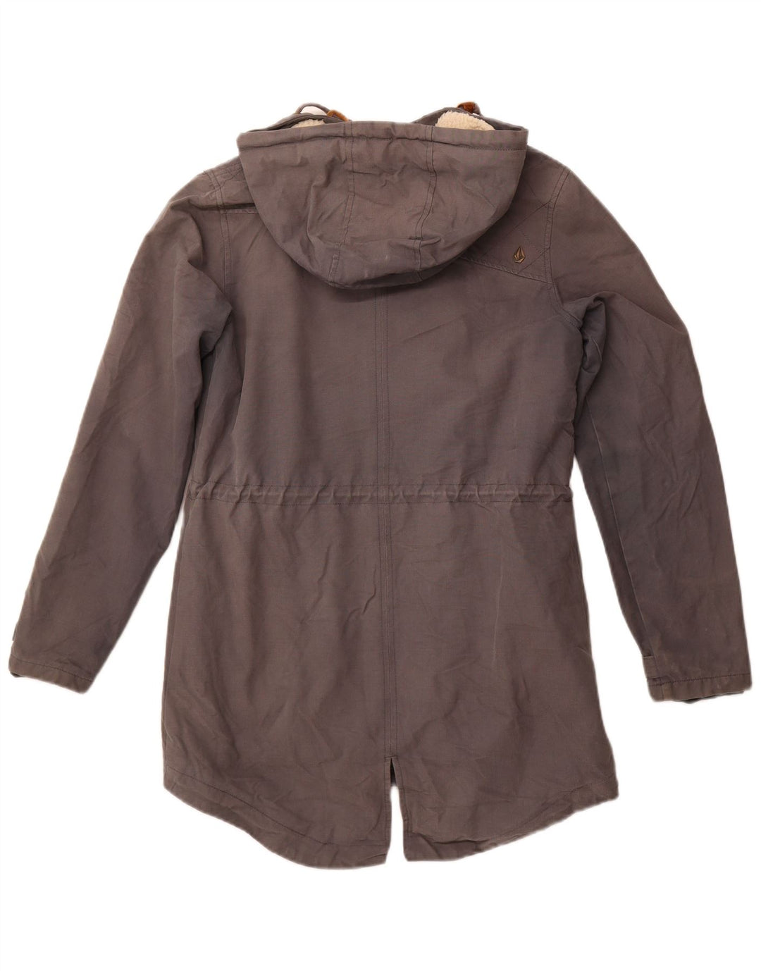 Damska kurtka Sherpa Parka z kapturem VOLCOM US 10, duża, szara bawełna