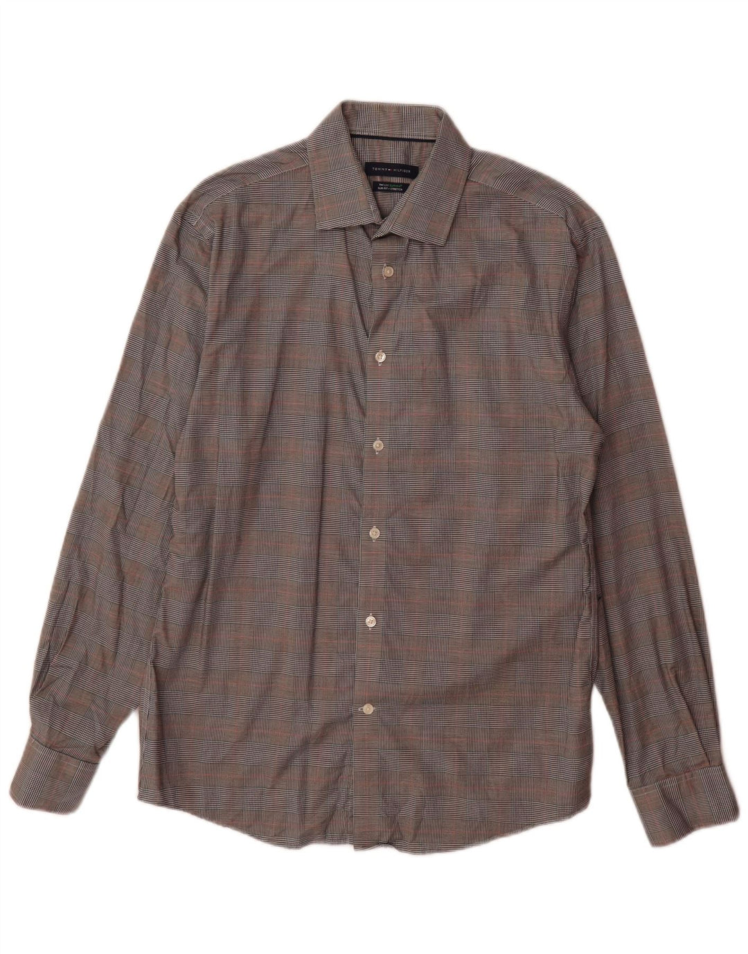 Koszula męska Tommy Hilfiger Slim Fit rozmiar 15 1/2 Średnia szara bawełniana kratka