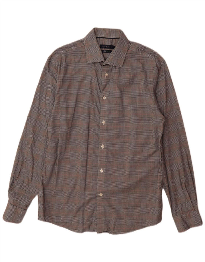 Koszula męska Tommy Hilfiger Slim Fit rozmiar 15 1/2 Średnia szara bawełniana kratka