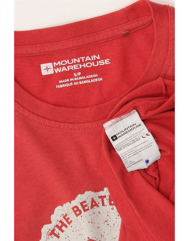 Męski T-shirt z grafiką Mountain Warehouse, mały, czerwony, bawełniany