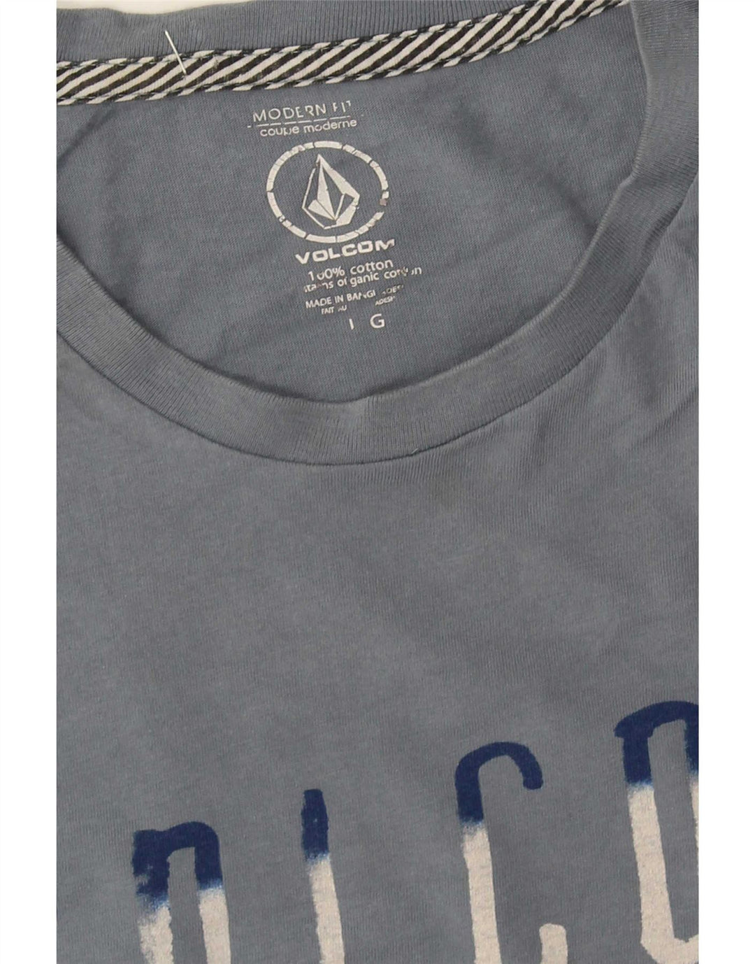 Męski T-shirt Volcom o nowoczesnym kroju z grafiką, duży, niebieski, bawełniany