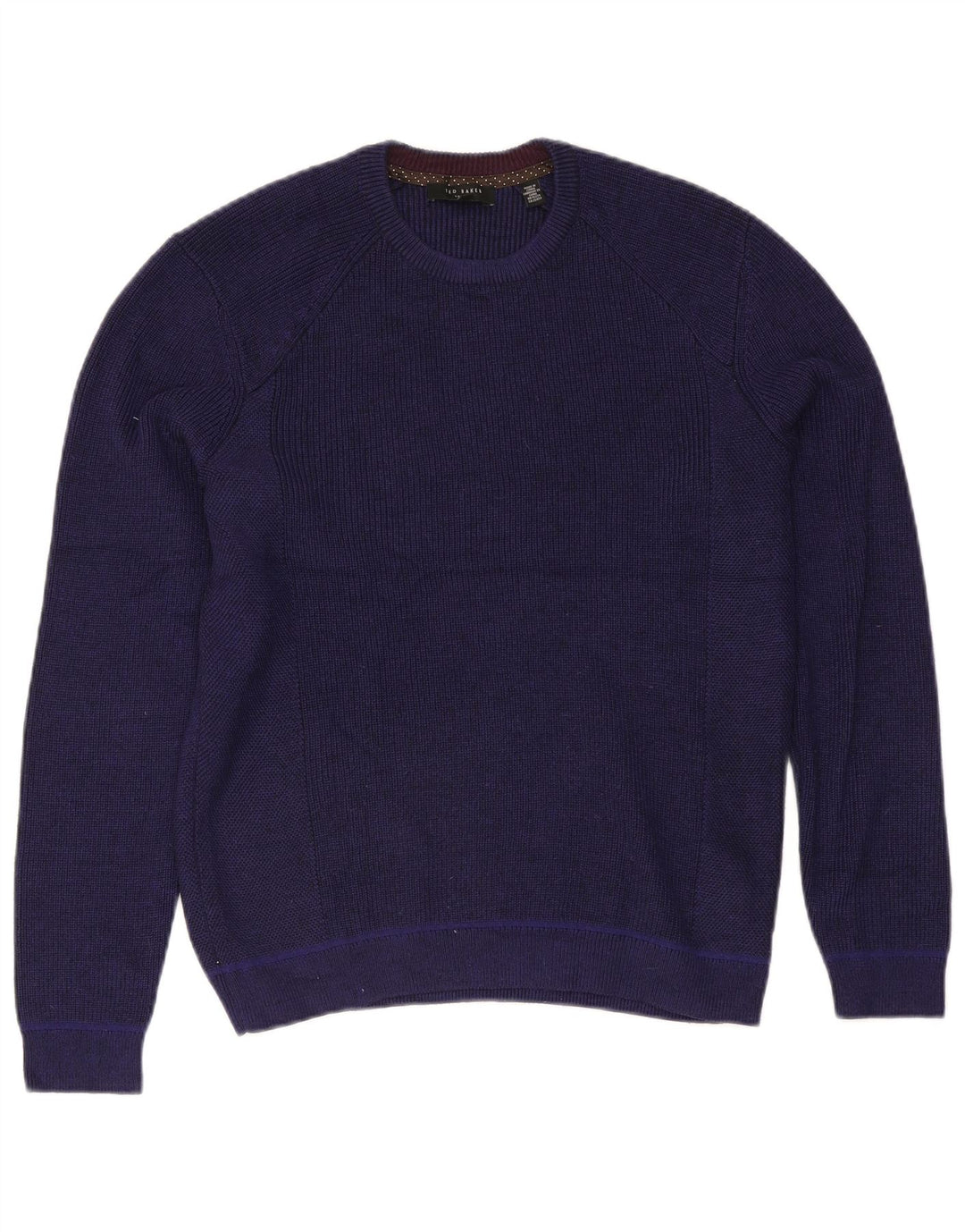 Męski sweter Ted Baker z okrągłym dekoltem, rozmiar 4, duży, granatowy, poliester