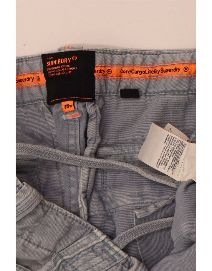 Męskie spodenki cargo Superdry W36, duże, niebieskie, bawełniane