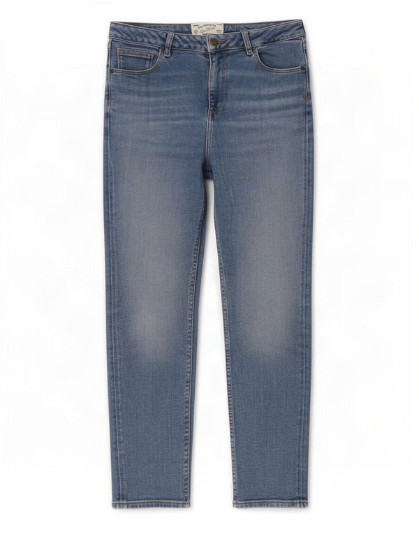 Damskie jeansy Fat Face Sway Slim UK 12 Medium W30 L27 Niebieska bawełna