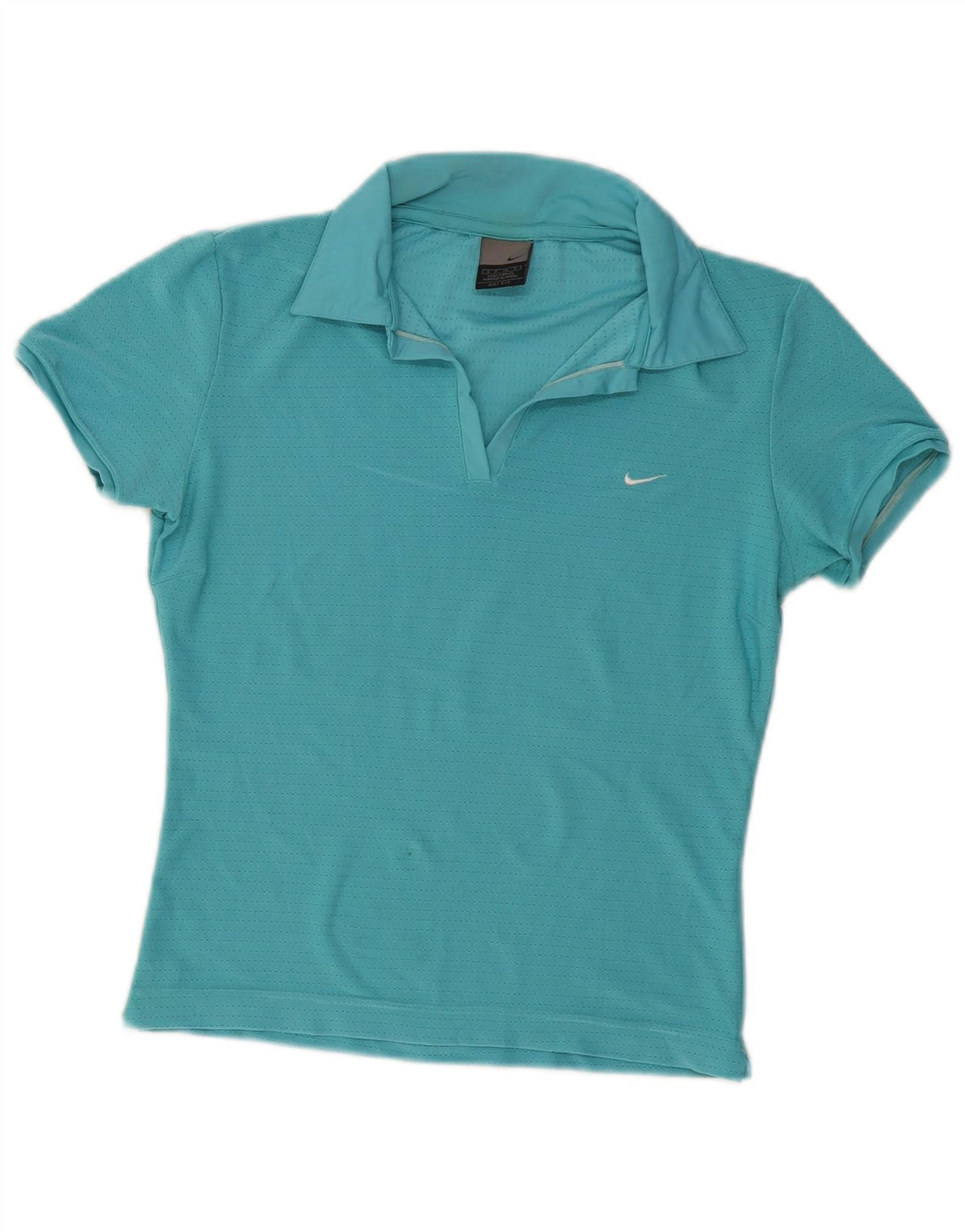 Damska koszulka polo Nike Dri Fit UK 10, mała, turkusowa, poliester