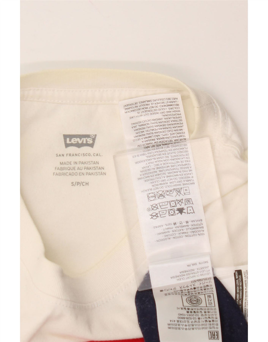 Damska koszulka LEVI'S Crop Graphic Top UK 10 Small White Colorblock