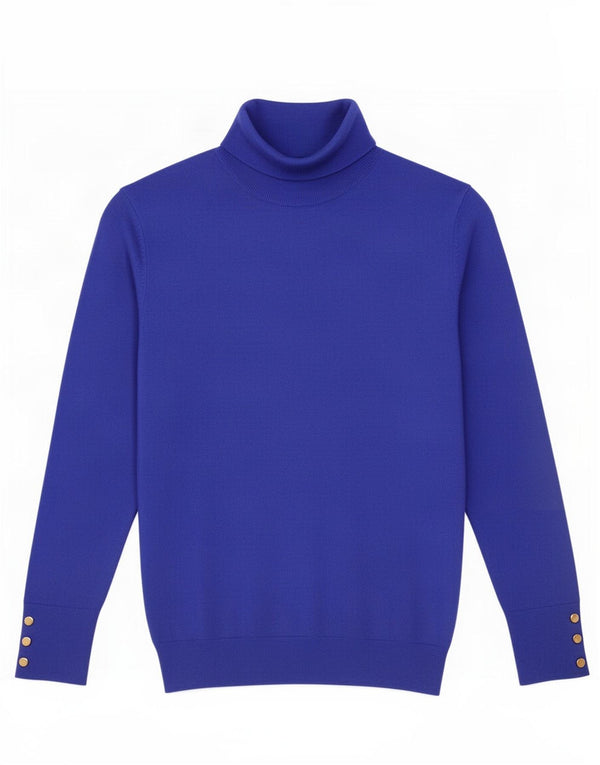 Damski sweter z golfem Zara UK 14, duży, niebieski, wiskoza