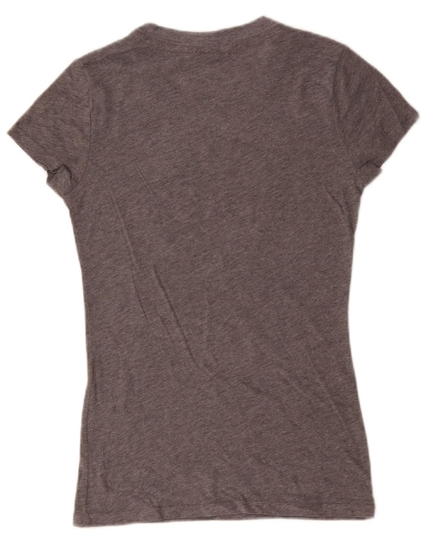 Hollister Womens Graphic T-Shirt Top UK 8 Small Grey Flecked