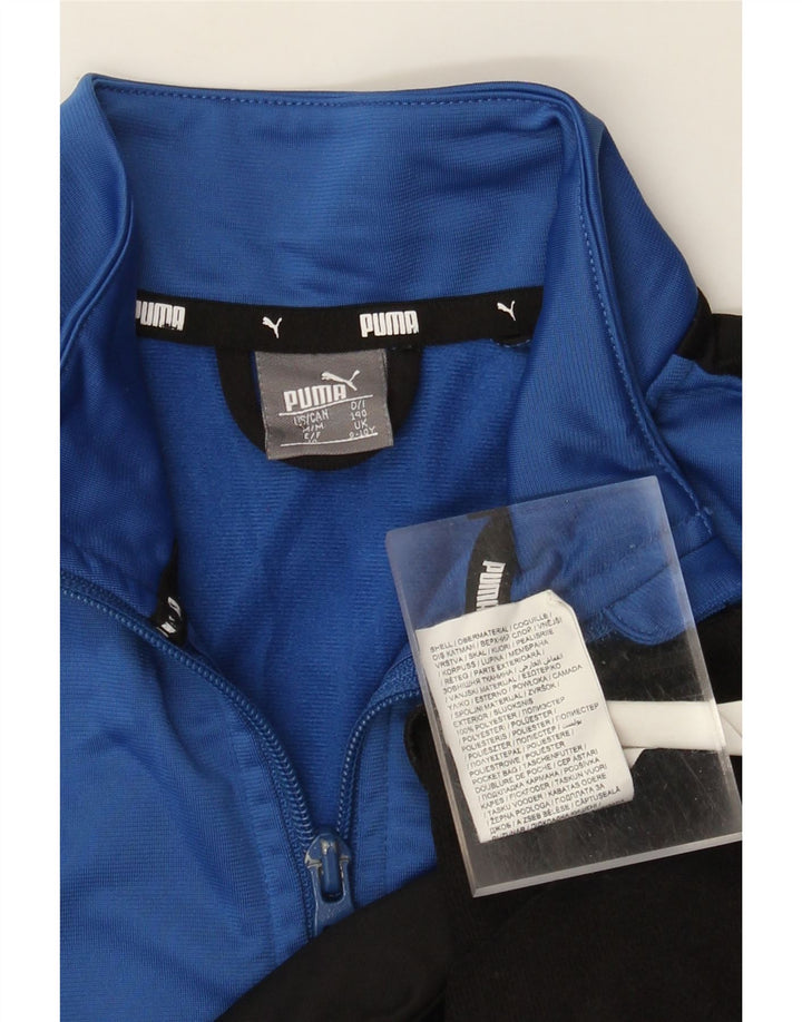 Chłopięca kurtka dresowa Puma Graphic 9-10 lat z niebieskimi blokami kolorów