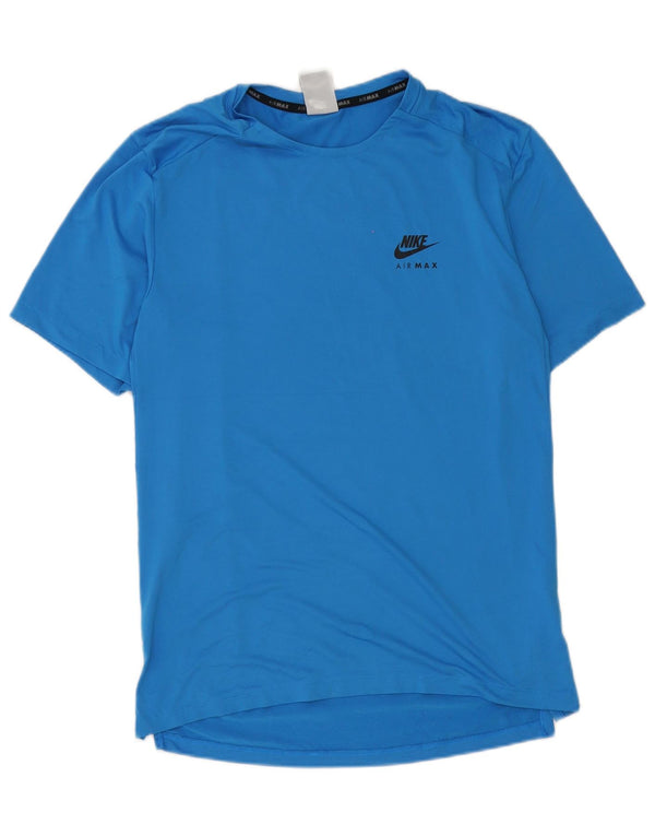 Męski T-shirt z grafiką Nike, mały, niebieski, poliestrowy