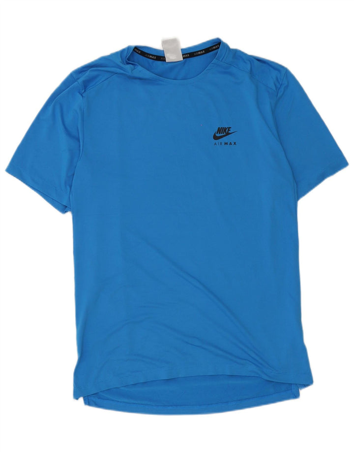 Męski T-shirt z grafiką Nike, mały, niebieski, poliestrowy
