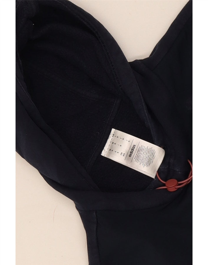 Męska bluza z kapturem Adidas, średnia, granatowa, bawełniana