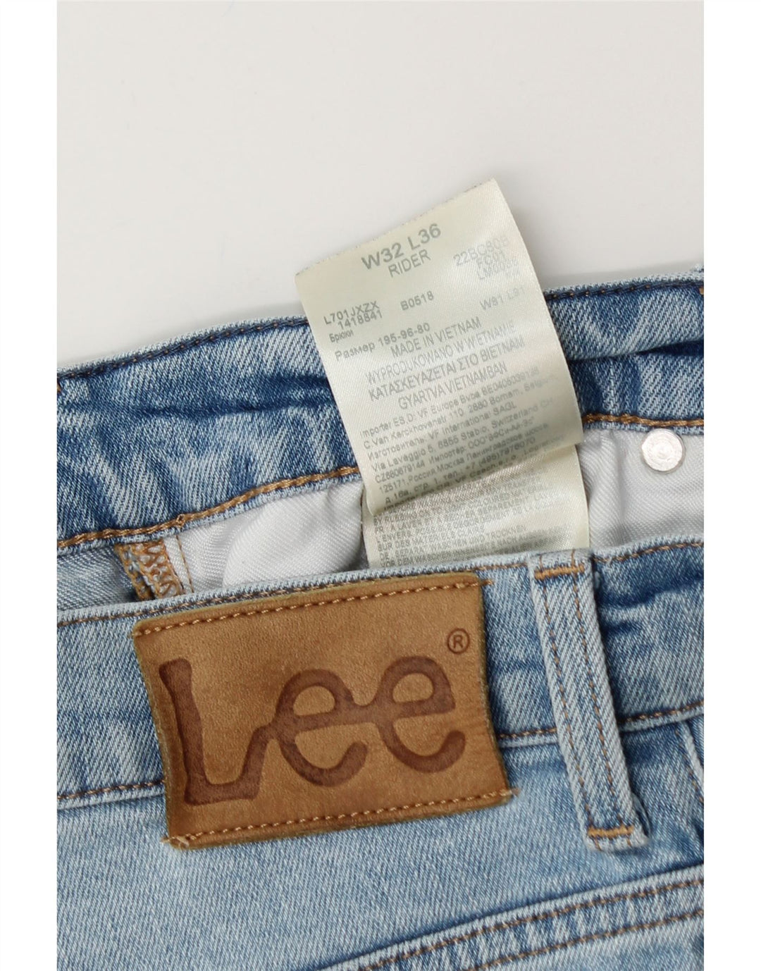 Męskie jeansy LEE Rider Slim W32 L36 Niebieskie, bawełniane