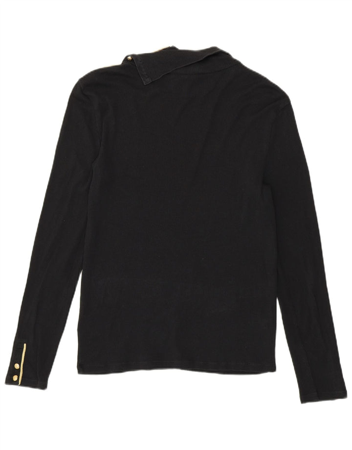 RALPH LAUREN Womens Blouse Top UK 14 Large Black