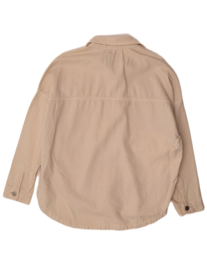 Damska koszula dżinsowa oversize Zara UK 10 Small, beżowa, bawełniana