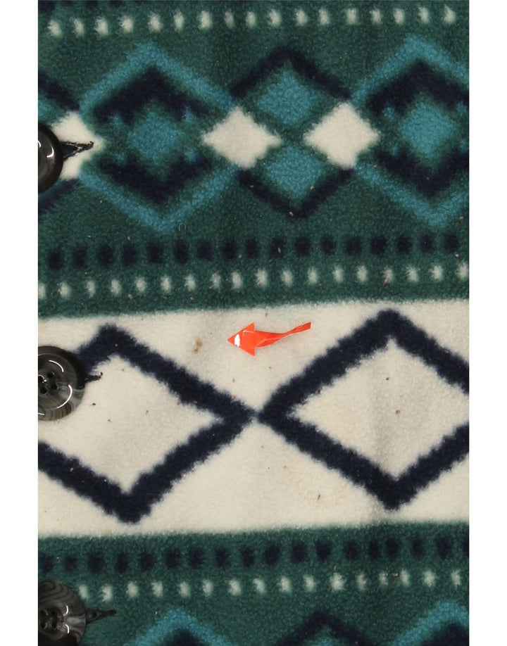 Damska kamizelka polarowa Vintage UK 14 Średnia zieleń Argyle/Diament Retro