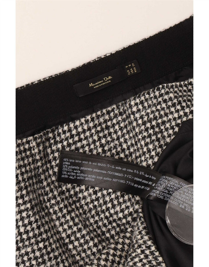 Spódnica mini damska Massimo Dutti mała W26 czarna pepitka wełniana
