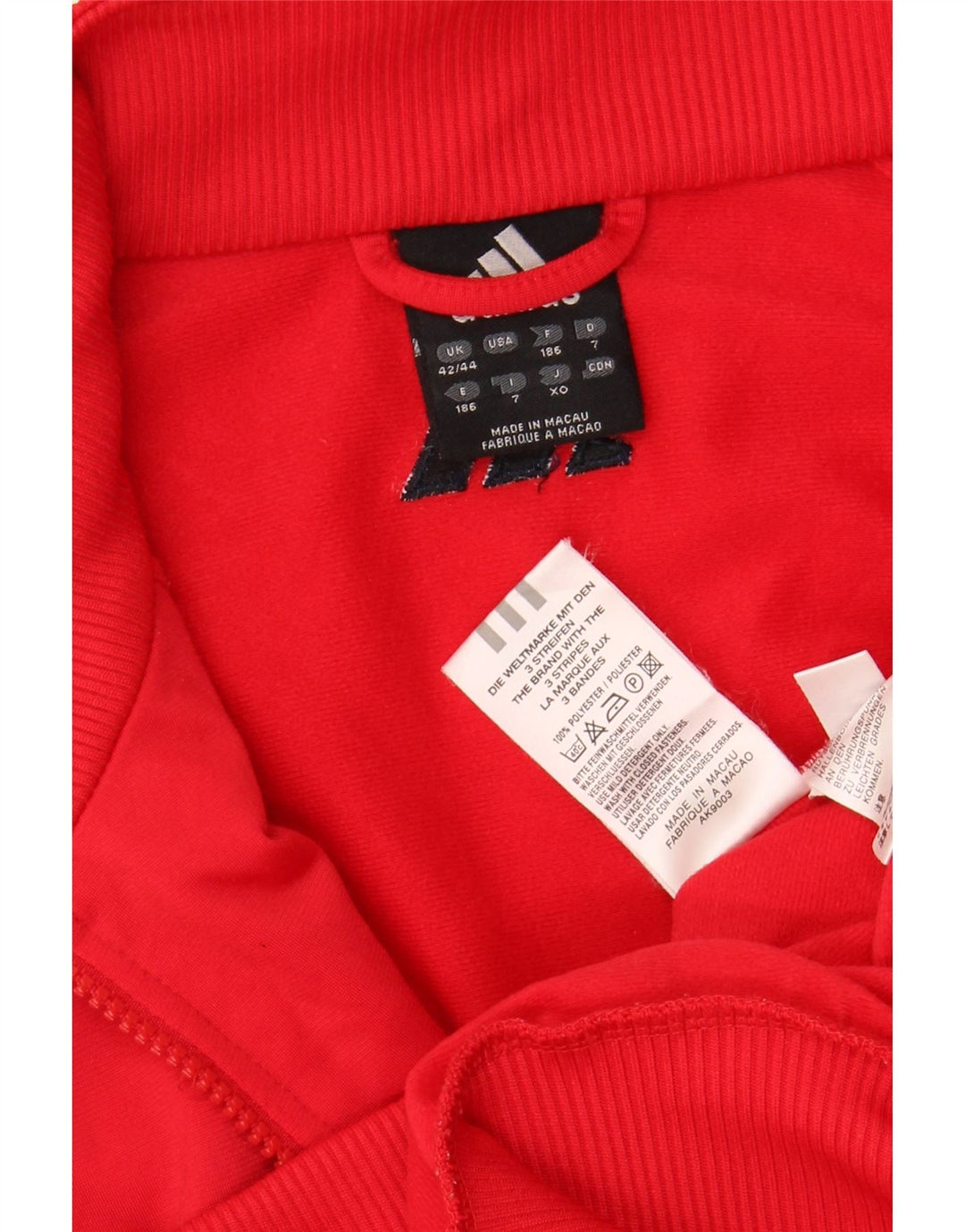 ADIDAS Mens Tracksuit Top Jacket UK 42/44 Large Red Colourblock Polyester Vintage Adidas and Second-Hand Adidas from Messina Hembry 