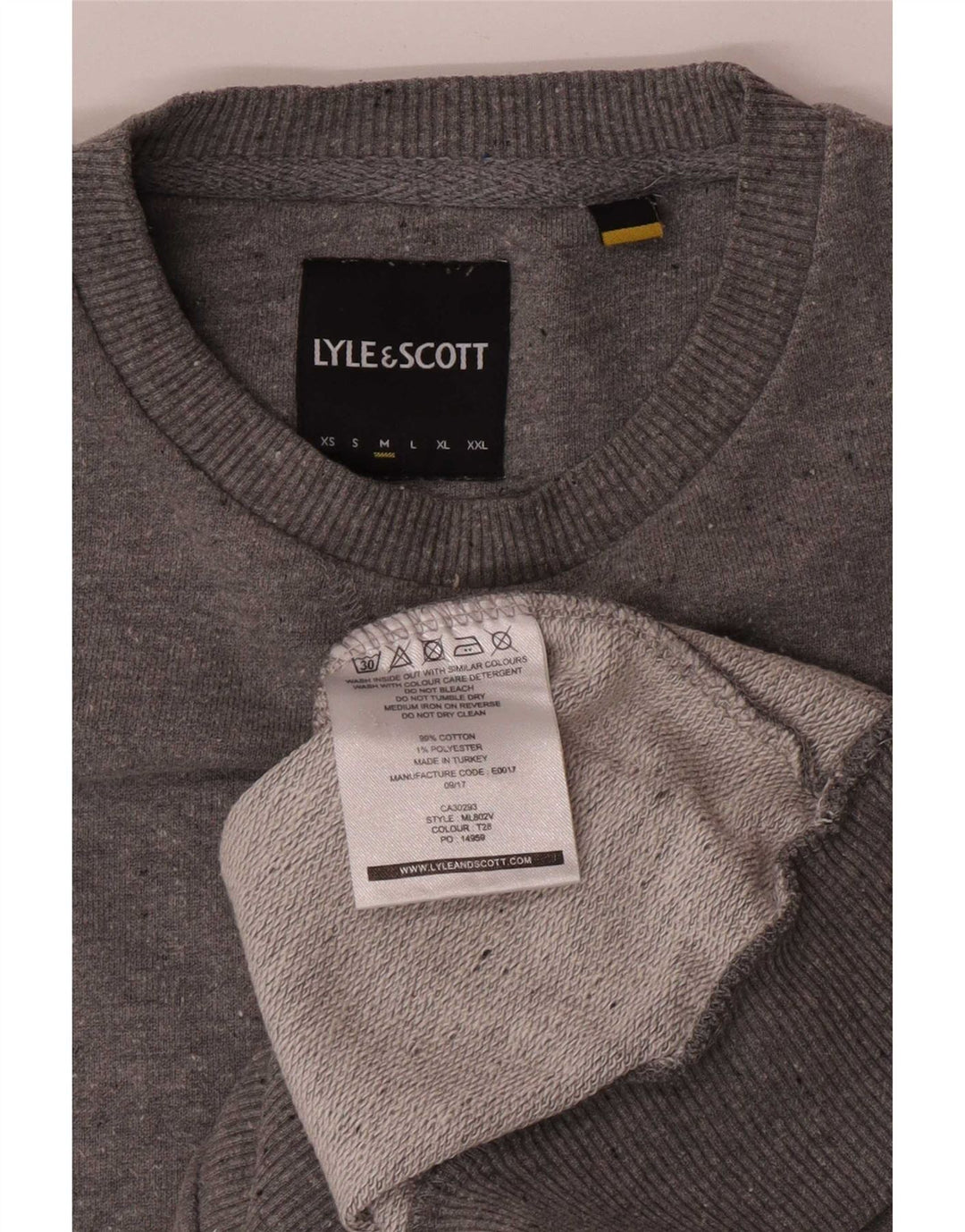 Męski sweter dresowy Lyle & Scott, średnioszary, bawełniany