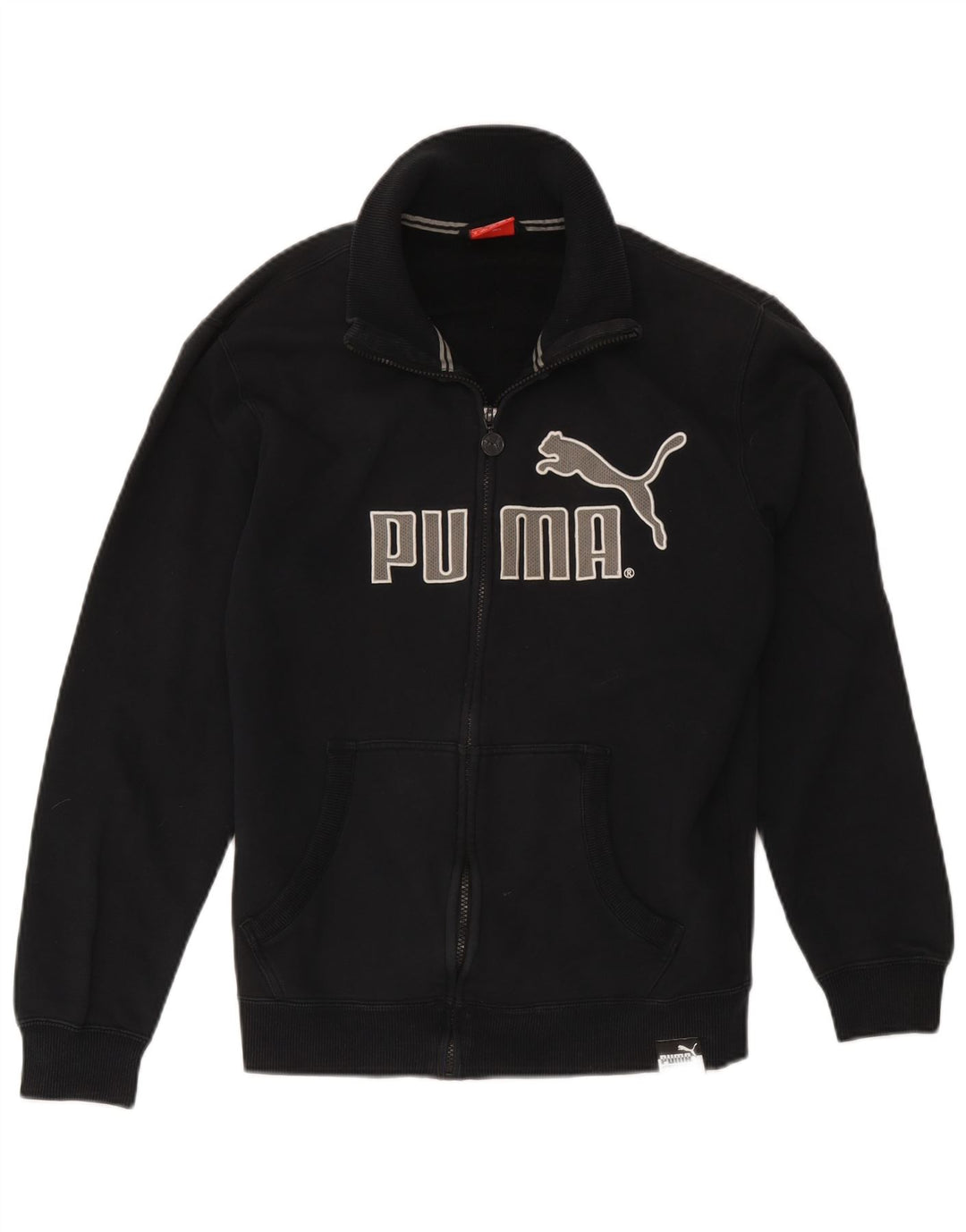 Męska kurtka dresowa Puma z grafiką, średnia czarna, bawełniana