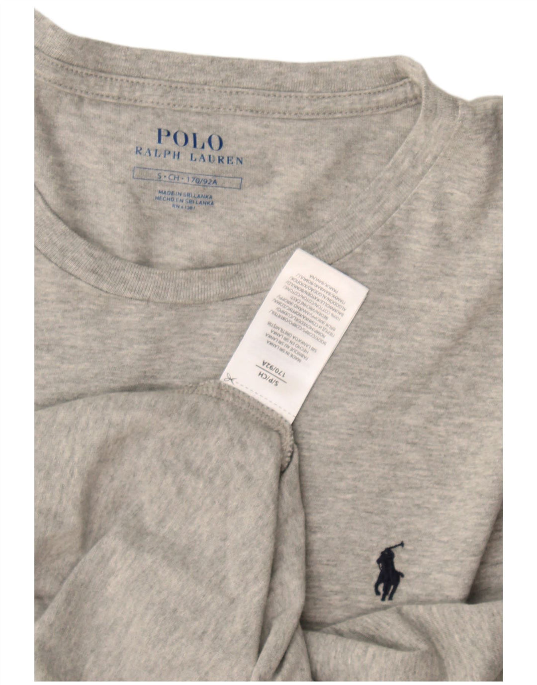 Koszulka męska Polo Ralph Lauren z długim rękawem, mała, szara, bawełniana