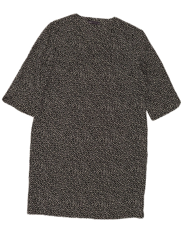 MARKS & SPENCER Damska sukienka typu shift UK 14, duży, czarny, geometryczny poliester