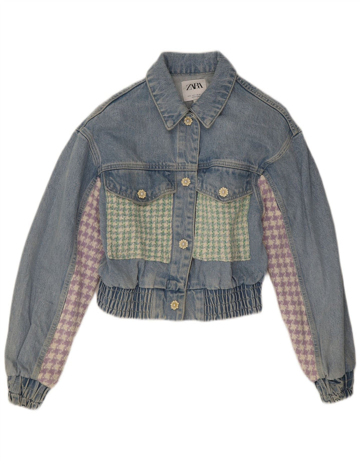 Damska kurtka dżinsowa Zara Crop UK 10 Small Blue Patchwork