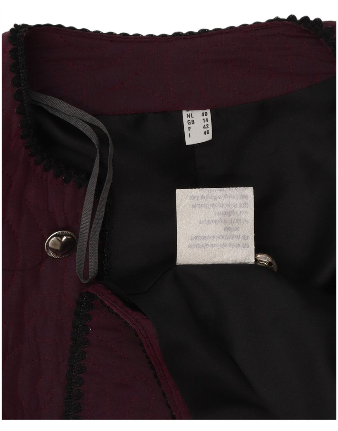 Vintage damska bolerko UK 14 średni fiolet z wiskozy