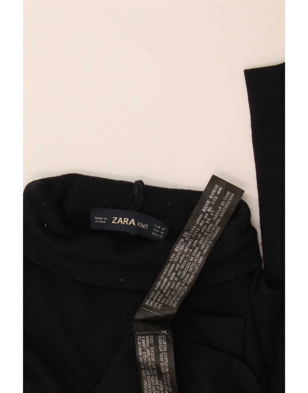 Bluzka damska Zara Top UK 12 Medium Navy Blue Modal
