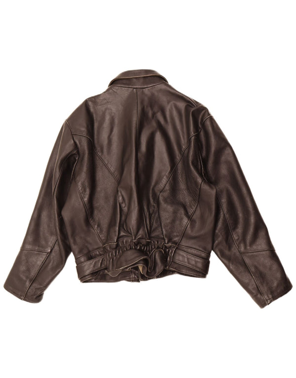 Vintage męska skórzana kurtka motocyklowa UK 38 średnia czarna