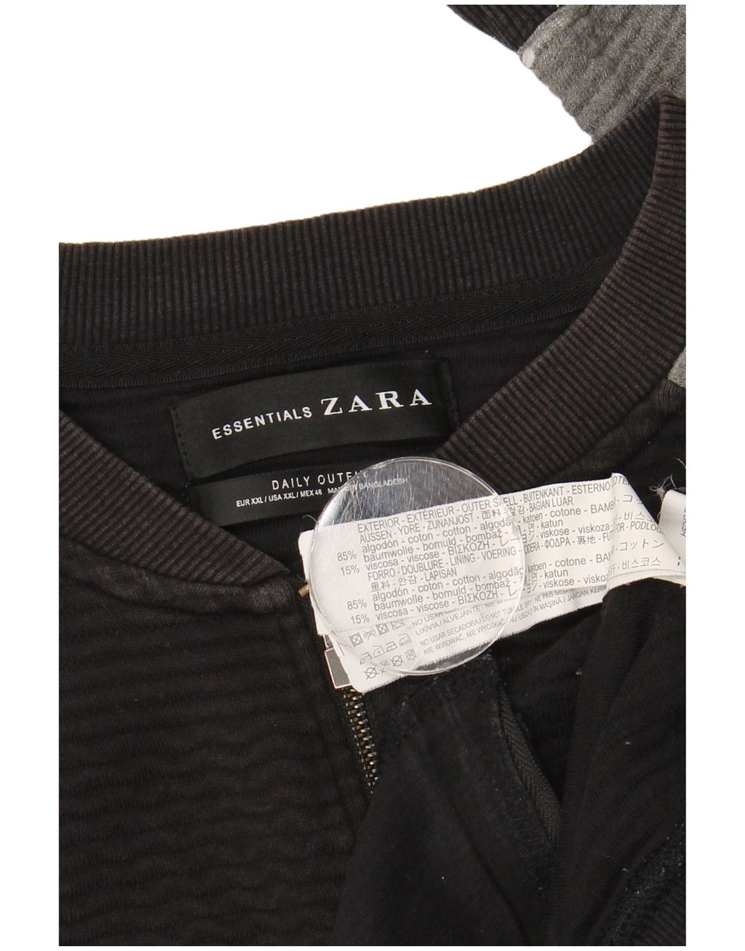 Męska kurtka dresowa Zara 2XL, czarna, bawełniana z blokami kolorów