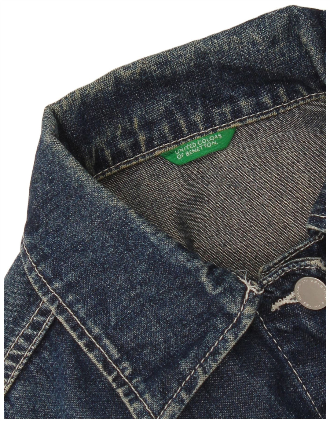 Damska kurtka jeansowa Benetton Crop UK 10, mała, niebieska bawełna