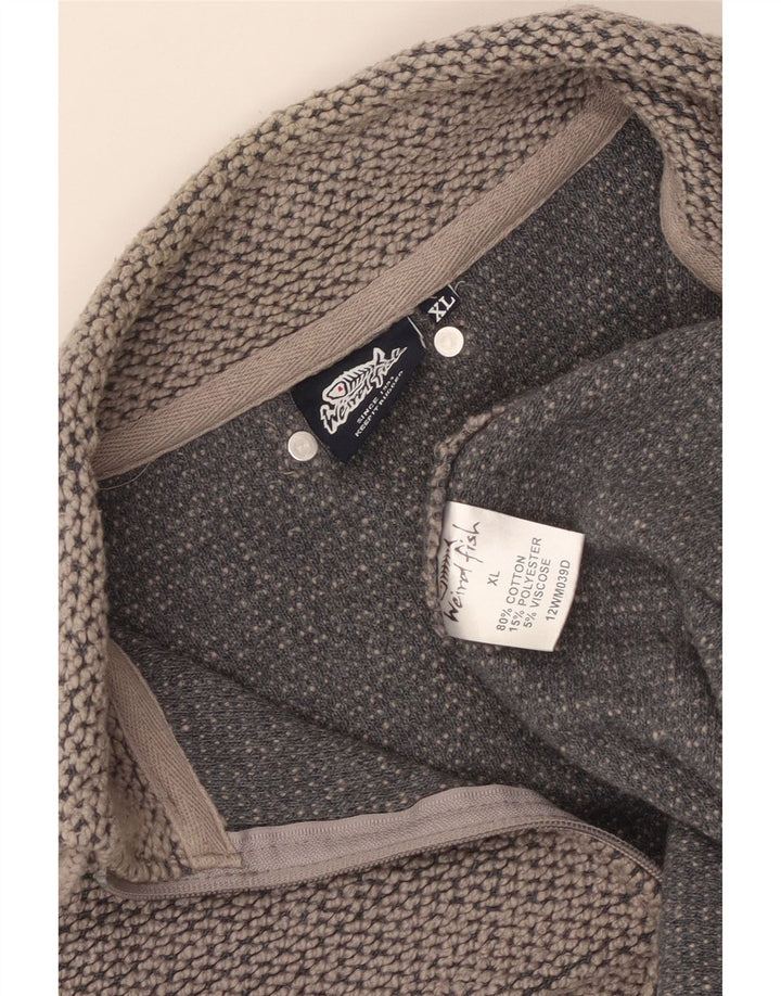 Męska bluza zapinana na zamek WEIRD FISH XL, szara, bawełniana