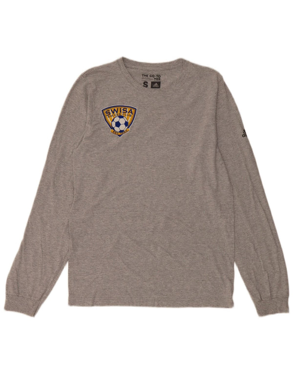 Adidas Męski Swisa Soccer Club Graphic Top z długim rękawem, mały, szary, bawełniany