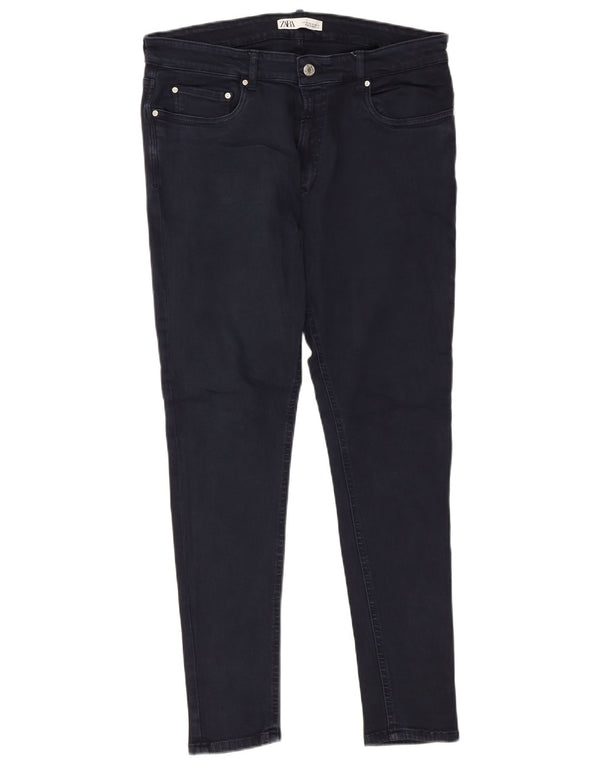 Męskie jeansy obcisłe Zara EU 46 XL W36 L28 Granatowe, bawełniane