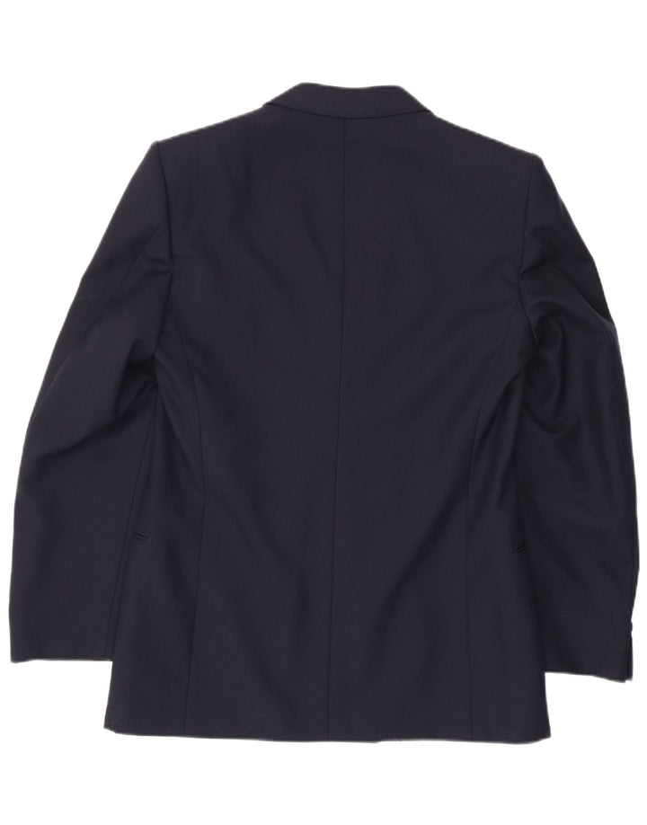 Męska marynarka dwurzędowa FACIS IT 52 XL Granatowa, dziewicza wełna